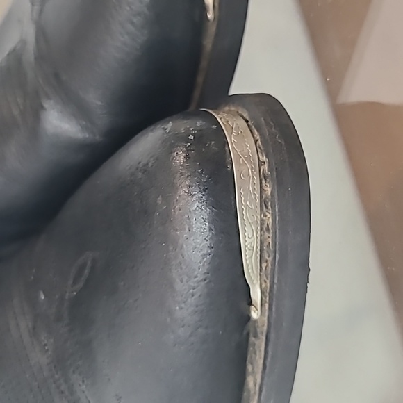 Shyanne black leather slouch cowboy boots size 9.5 - Picture 2 of 12